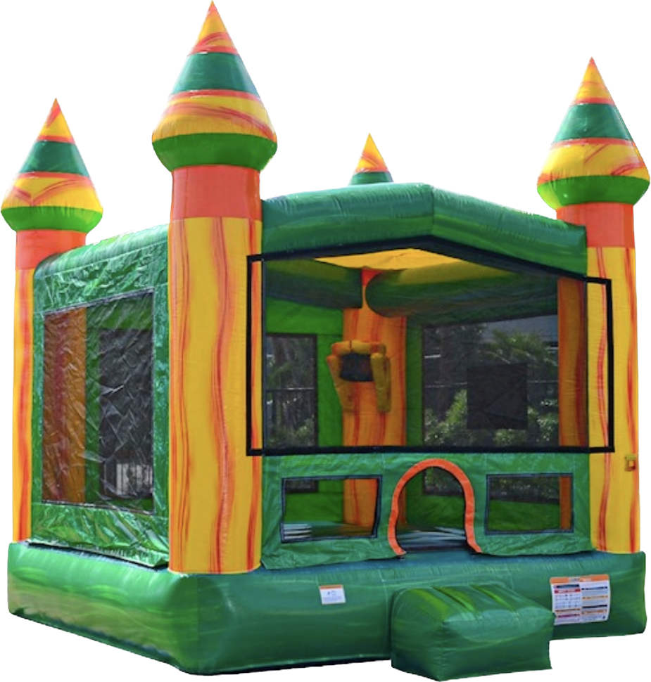 Green and Gold Castle Bouncy House - 254 Party Rentals -Gatesville Waco Texas