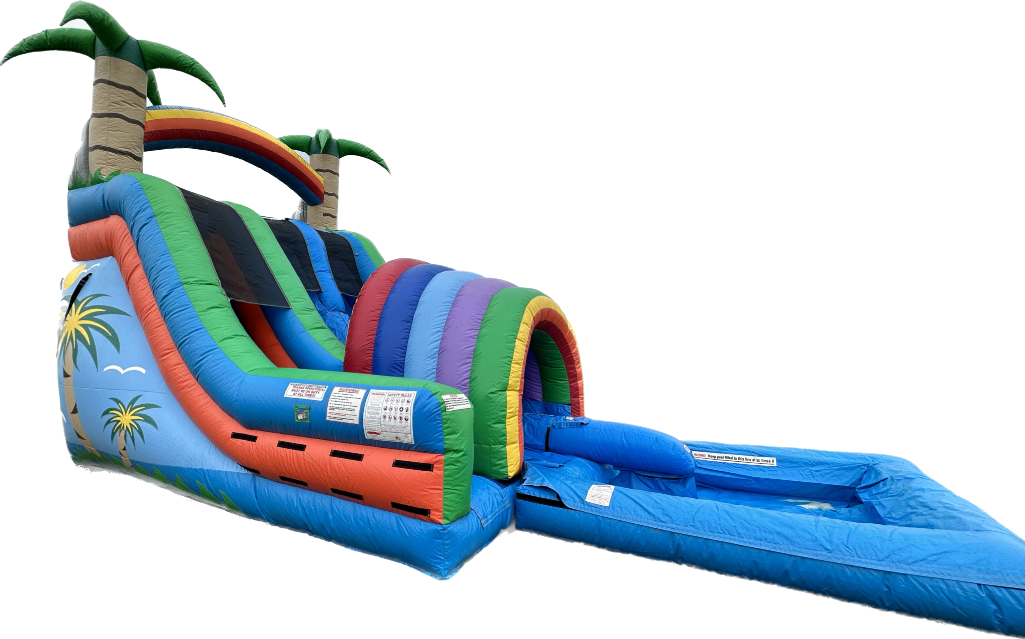 Water Slide and Pool with Palm Trees Inflatable - 254 Party Rentals - China Springs Texas