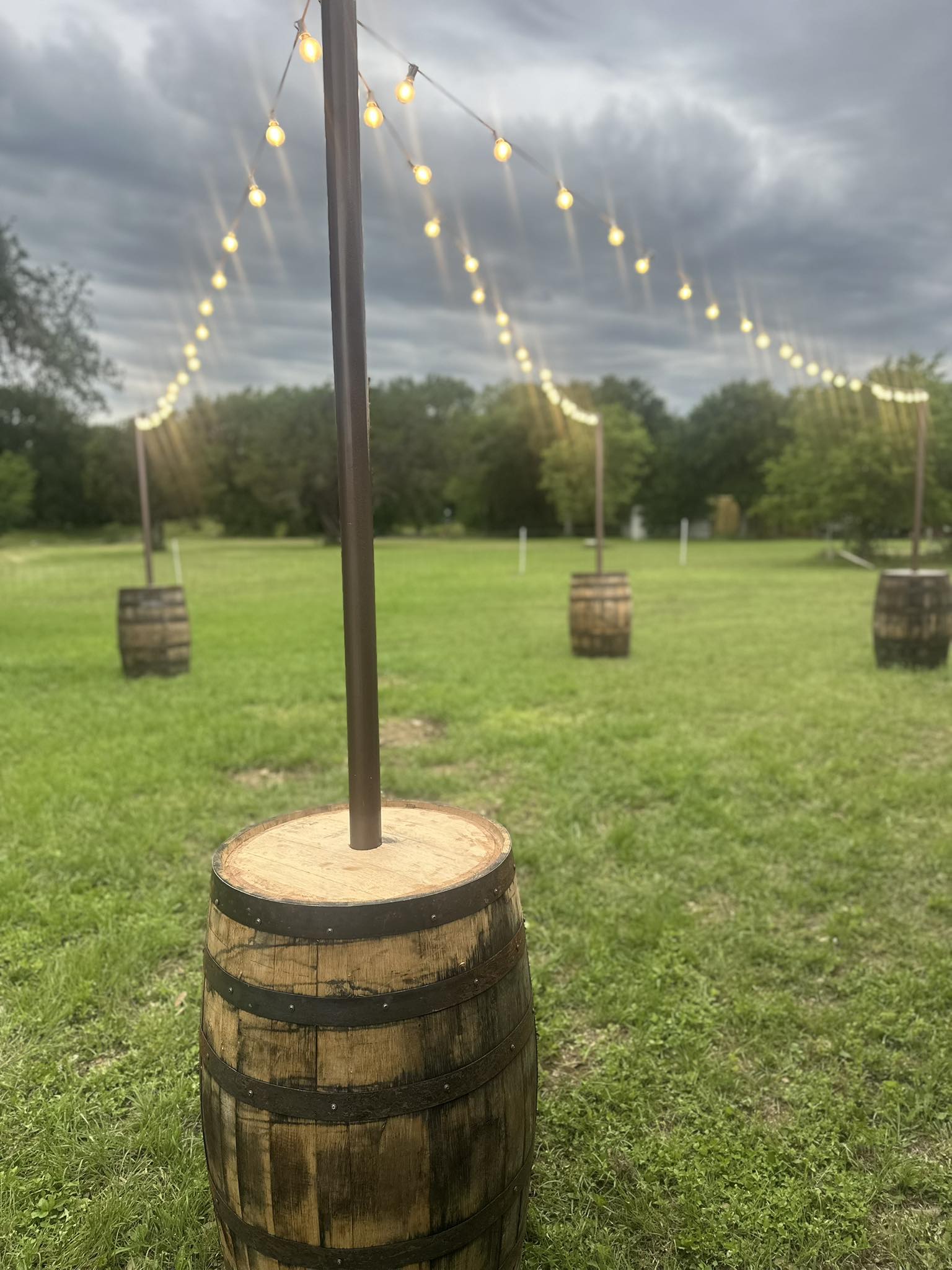 254 Party Rentals Waco & Central Texas Outdoor Event Lighting Rentals Barrel Lights